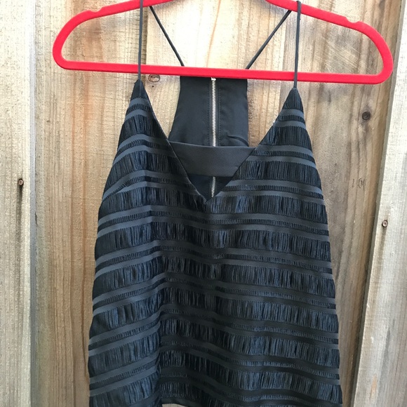 Endless Rose: Woven Stripe Black Top - Picture 2 of 3